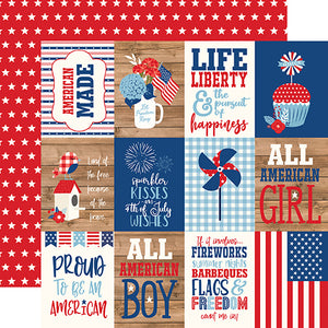 Echo Park: 12x12 Double-Sided Paper - America - 3x4 Journaling Cards