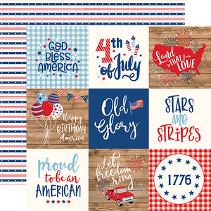 Echo Park: 12x12 Double-Sided Paper - America - 4x4 Journaling Cards
