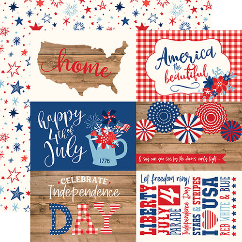 Echo Park: 12x12 Double-Sided Paper - America - 4x6 Journaling Cards