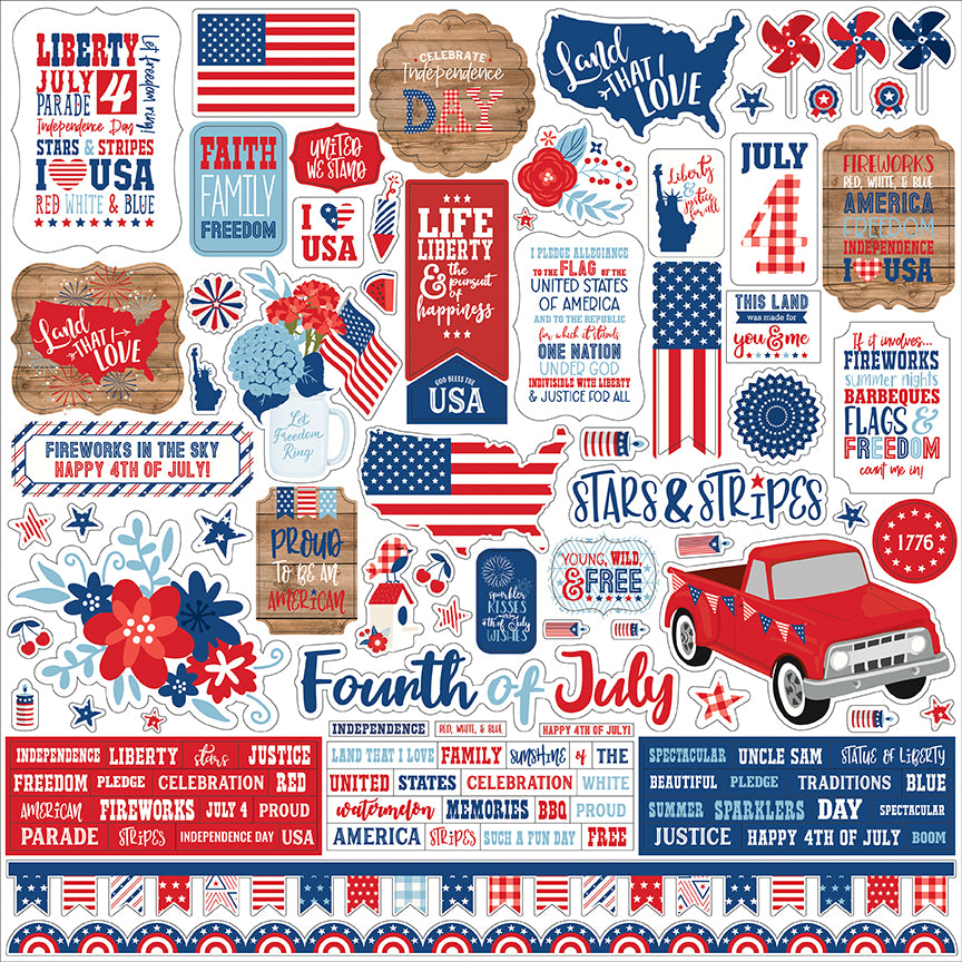 Echo Park: 12x12 Elements Sticker - America