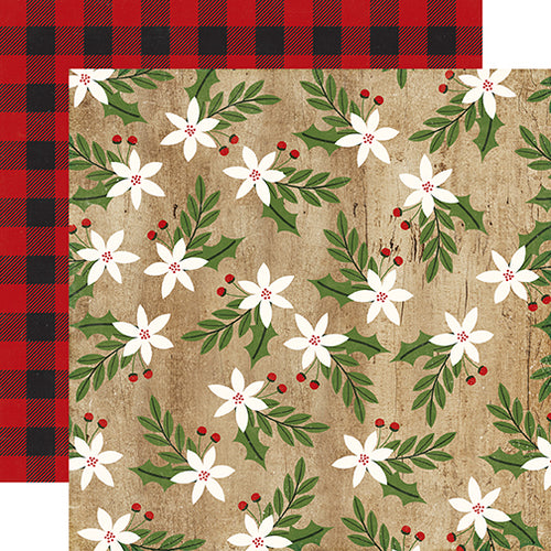 Echo Park:  12x12 Paper - Double-Sided Single Sheet - A Perfect Christmas - Merry Mistletoes