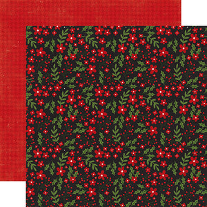 Echo Park:  12x12 Paper - Double-Sided Single Sheet - A Perfect Christmas - Berry Merry Christmas