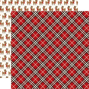 Echo Park:  12x12 Paper - Double-Sided Single Sheet - A Perfect Christmas - Perfect Plaid