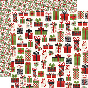 Echo Park:  12x12 Paper - Double-Sided Single Sheet - A Perfect Christmas - Jolly Presents