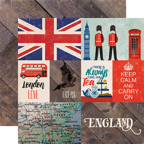 Echo Park: 12x12 Double-Sided Paper - Around the World - England