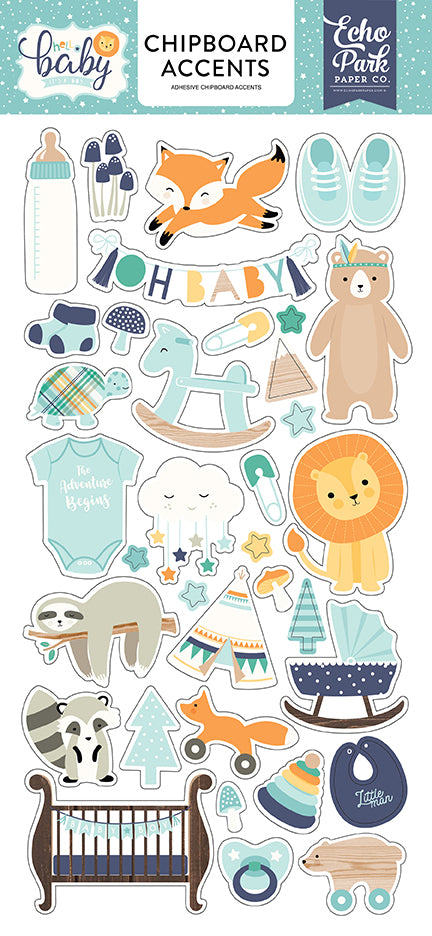 Echo Park: Chipboard Accents - Hello Baby - It's A Boy