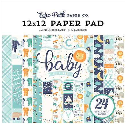 Echo Park: 12x12 - 24 Pack Paper Pad - Hello Baby - It's A Boy