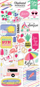 Echo Park: Chipboard Phrases - Best Summer Ever