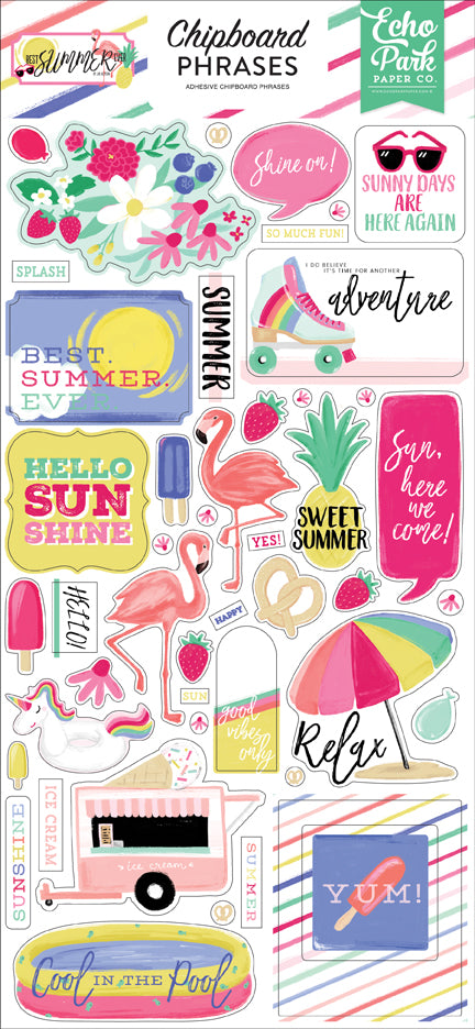 Echo Park: Chipboard Phrases - Best Summer Ever