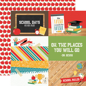 Echo Park: 12x12 Double-Sided Paper - Back To School - 4x6 Journaling Cards