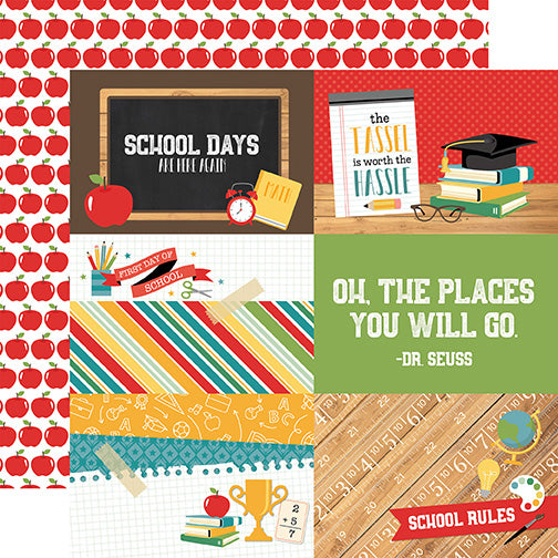Echo Park: 12x12 Double-Sided Paper - Back To School - 4x6 Journaling Cards