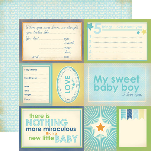 Carta Bella:  12x12 Paper - Double-Sided Sheet - Baby Mine - Sweet Baby
