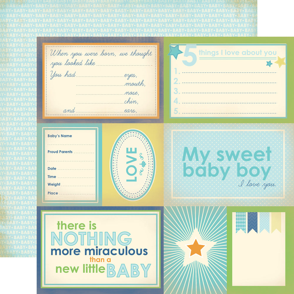 Carta Bella:  12x12 Paper - Double-Sided Sheet - Baby Mine - Sweet Baby