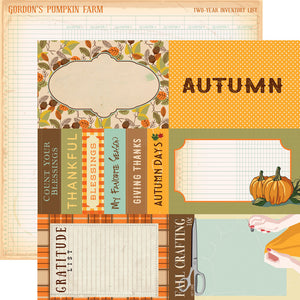 Carta Bella:  12x12 Paper - Double-Sided Sheet - Autumn - 4x6 Journaling Cards