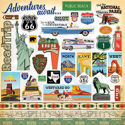 Echo Park: 12x12 Elements Sticker - Are We There Yet?