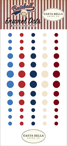 Carta Bella: Embellishments - Enamel Dots - Baseball