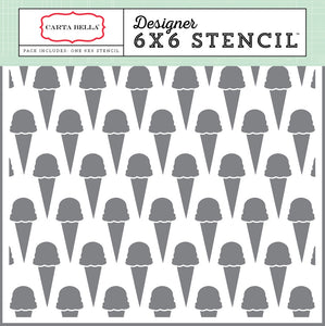 Carta Bella: 6x6 Stencil - Ice Cream Cones #2