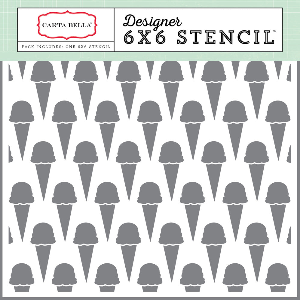 Carta Bella: 6x6 Stencil - Ice Cream Cones #2
