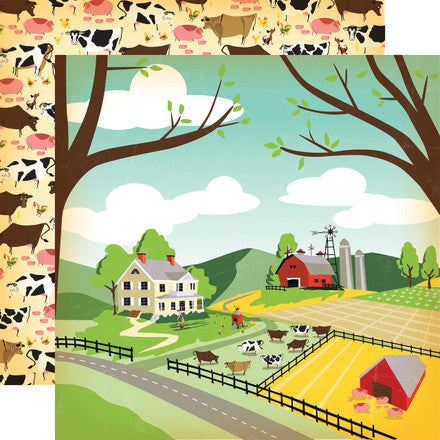 Carta Bella:  12x12 Paper - Double-Sided Sheet - Country Kitchen - Farm Land