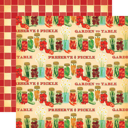 Carta Bella:  12x12 Paper - Double-Sided Sheet - Country Kitchen - Preserve and Pickle