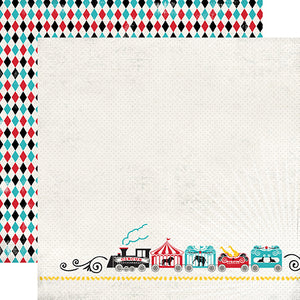 Carta Bella:  12x12 Paper - Double-Sided Sheet - Circus Party - Circus Train