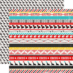 Carta Bella:  12x12 Paper - Single Sheet - Circus Party - Circus Borders