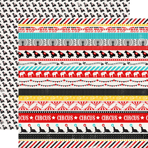 Carta Bella:  12x12 Paper - Single Sheet - Circus Party - Circus Borders