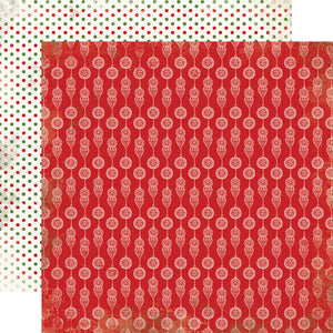 Carta Bella:  12x12 Paper - Double-Sided Sheet - Christmas Time - Red Ornaments