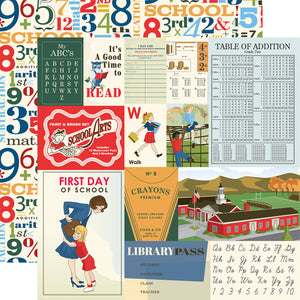 Carta Bella:  12x12 Paper - Single Sheet - School Days - Multi Journaling Cards