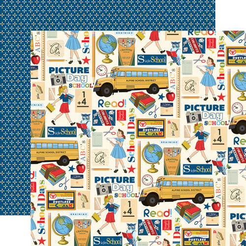 Carta Bella:  12x12 Paper - Single Sheet - School Days - School Days