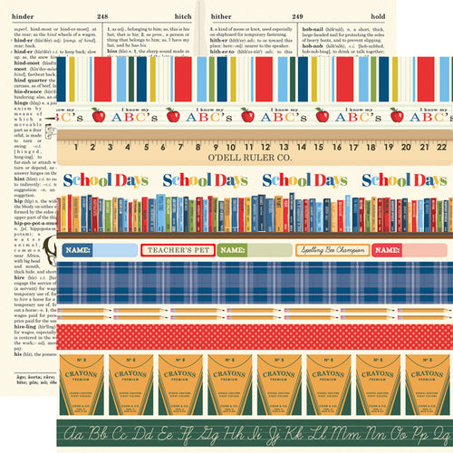 Carta Bella:  12x12 Paper - Single Sheet - School Days - Border Strips