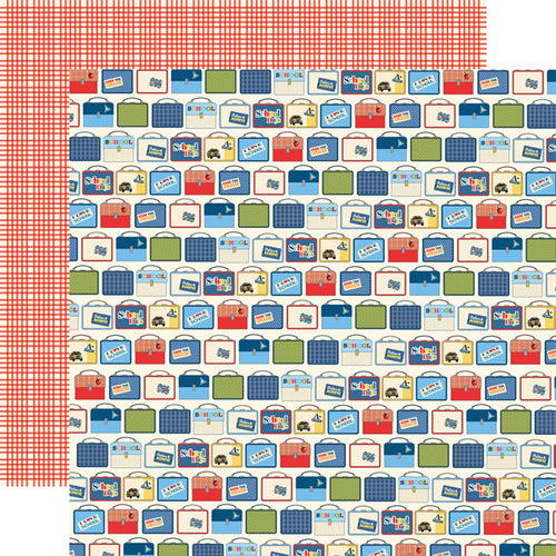 Carta Bella:  12x12 Paper - Single Sheet - School Days - Lunch Boxes