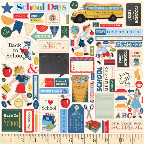 Carta Bella: 12x12 Elements Sticker - School Days
