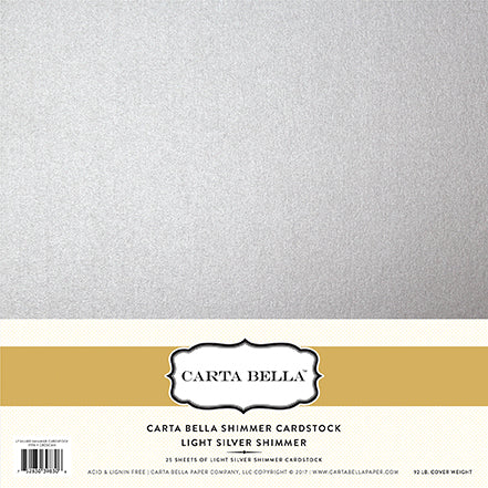 Carta Bella: Shimmer Paper - 92lb Cardstock - 12x12 sheets - Light