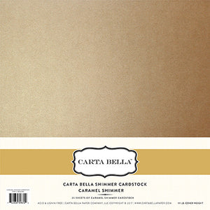 Carta Bella: Shimmer Paper -  92lb Cardstock - 12x12 sheets - Caramel