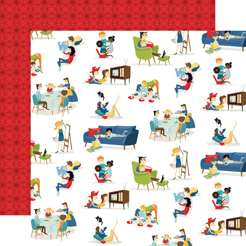 Carta Bella:  12x12 Paper - Single Sheet - Family Night - Making Memories