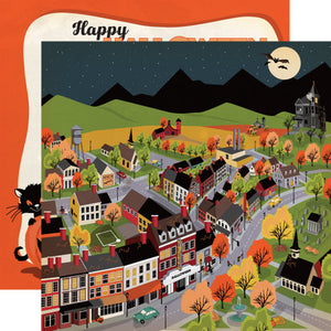 Carta Bella:  12x12 Paper - Double-Sided Sheet - Happy Halloween - Halloween Town