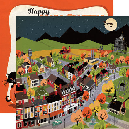 Carta Bella:  12x12 Paper - Double-Sided Sheet - Happy Halloween - Halloween Town