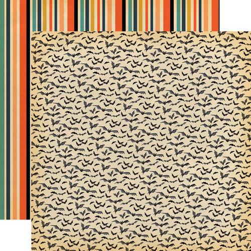 Carta Bella:  12x12 Paper - Double-Sided Sheet - Happy Halloween - Bats Galore