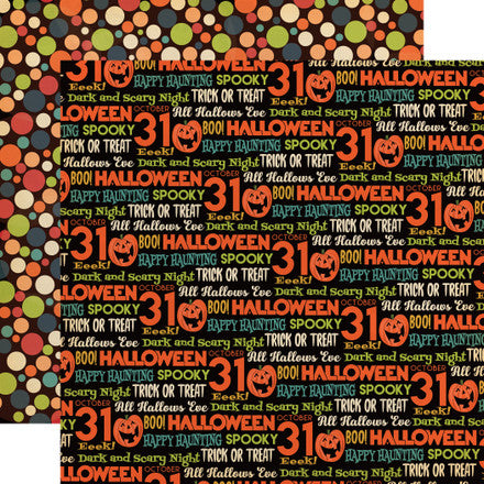 Carta Bella:  12x12 Paper - Double-Sided Sheet - Happy Halloween - All Hallows Eve
