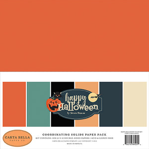 Carta Bella:  Coordinating Solids Paper Pack - Happy Halloween Solids Kit