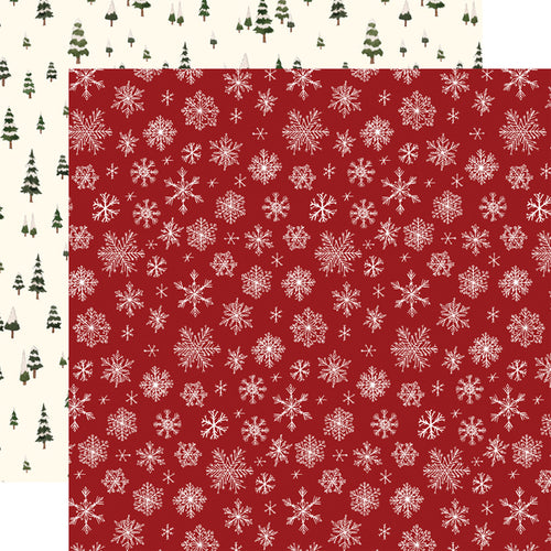 Carta Bella:  12x12 Paper - Double-Sided Single Sheet - Hello Christmas - Snowflakes
