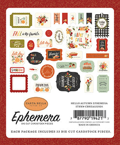 Carta Bella:  Ephemera - Hello Autumn