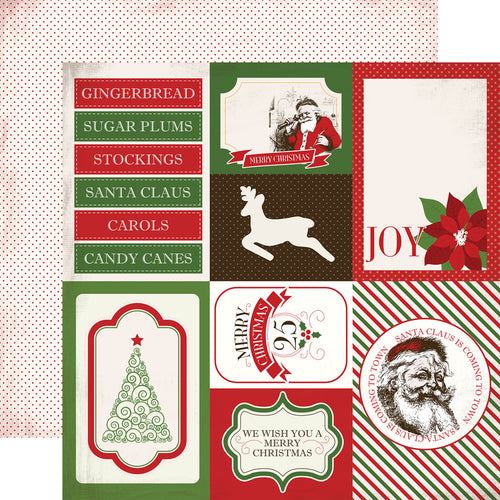 Carta Bella:  12x12 Paper - Double-Sided Sheet - Have a Merry Christmas - 4x6 Journaling Cards