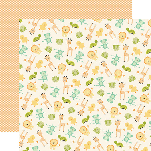 Carta Bella:  12x12 Paper - Double-Sided Sheet - Baby Mine - Play Time Animals