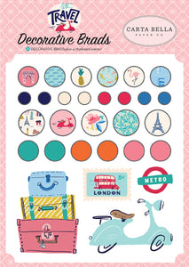 Carta Bella: Embellishments - Decorative Brads - Let's Travel