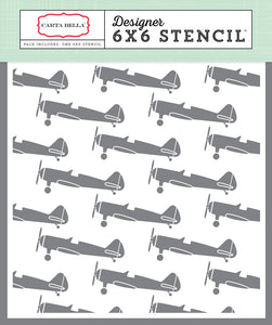 Carta Bella: 6x6 Stencil - Vintage Airplane