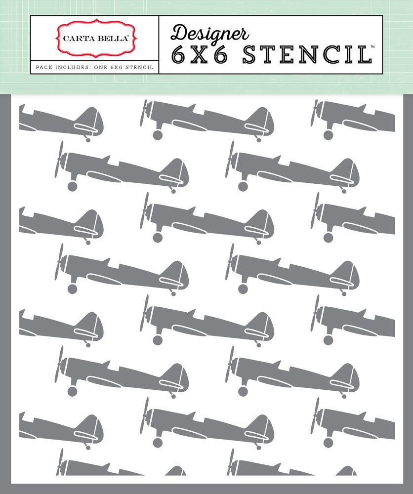Carta Bella: 6x6 Stencil - Vintage Airplane
