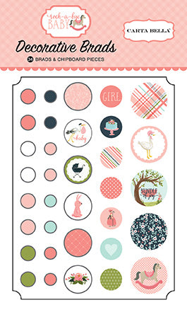 Carta Bella: Embellishments - Decorative Brads - Rock-A-Bye Girl