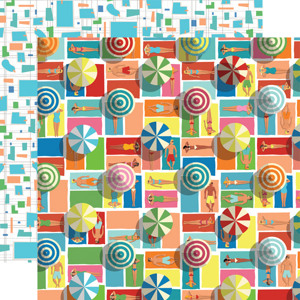 Carta Bella:  12x12 Paper - Single Sheet - Summer Splash - Fun in the Sun